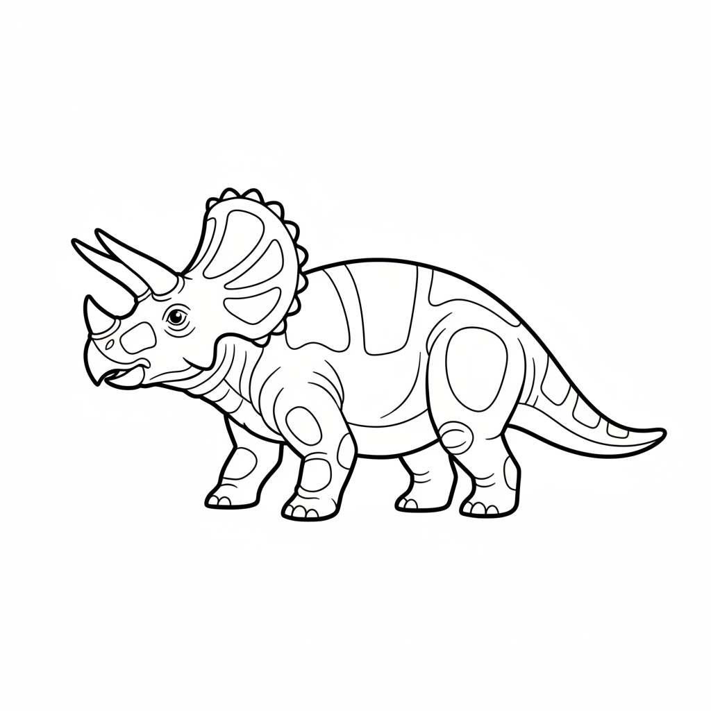 Triceratops — printable dinosaur coloring page