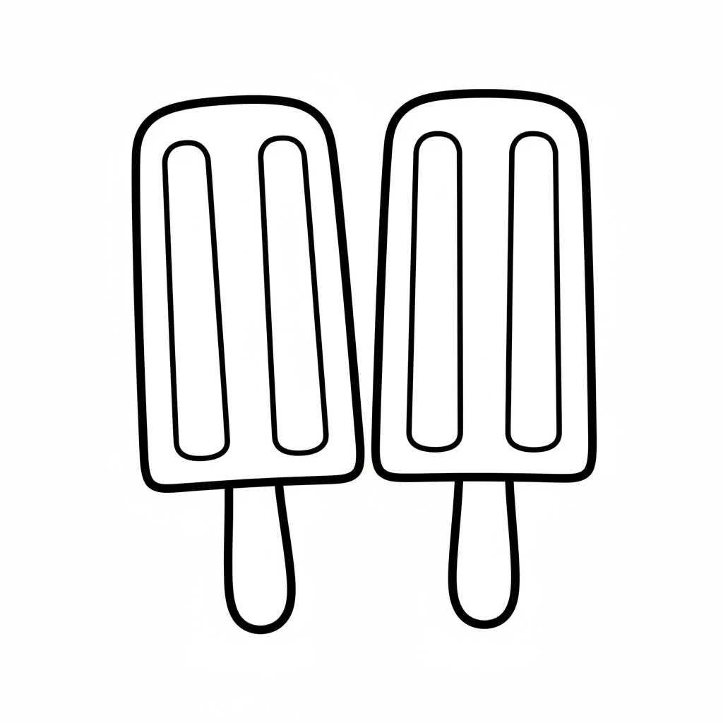 Popsicle pair — printable ice cream coloring page