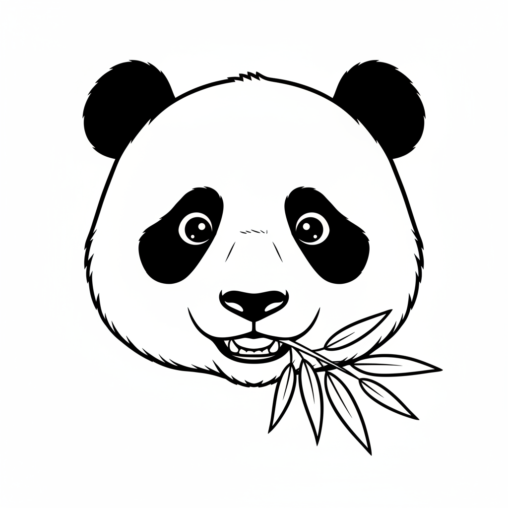 Panda portrait study — printable panda coloring page