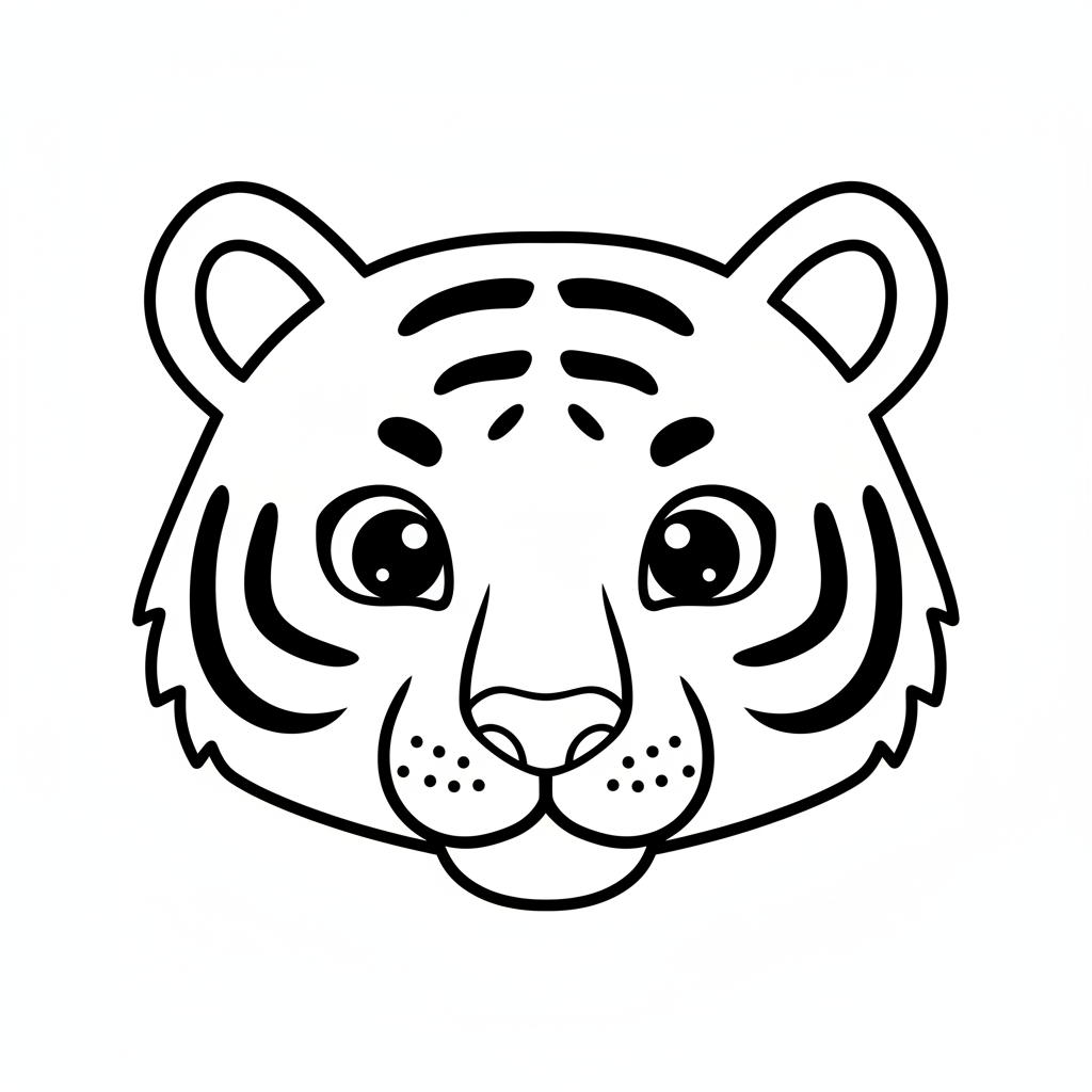 Tiger face — printable tiger coloring page