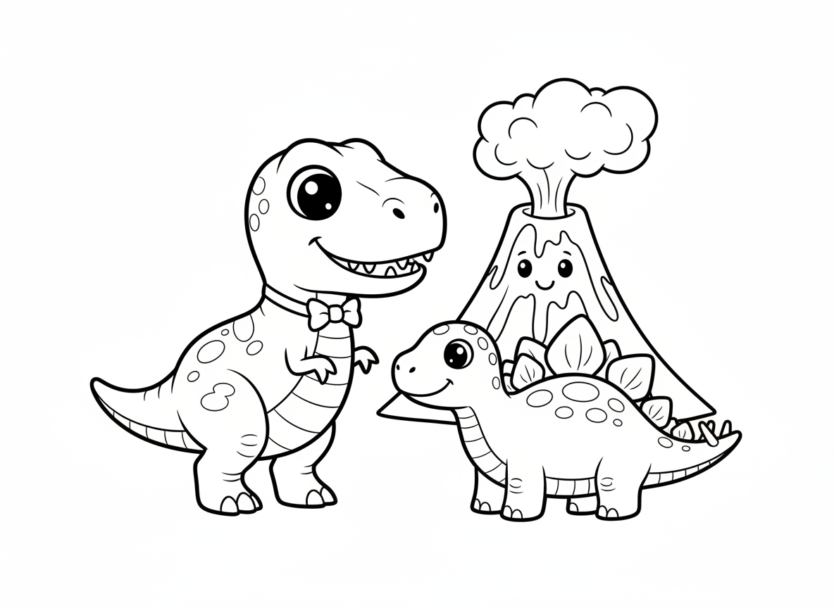 Dinosaur World coloring pack preview
